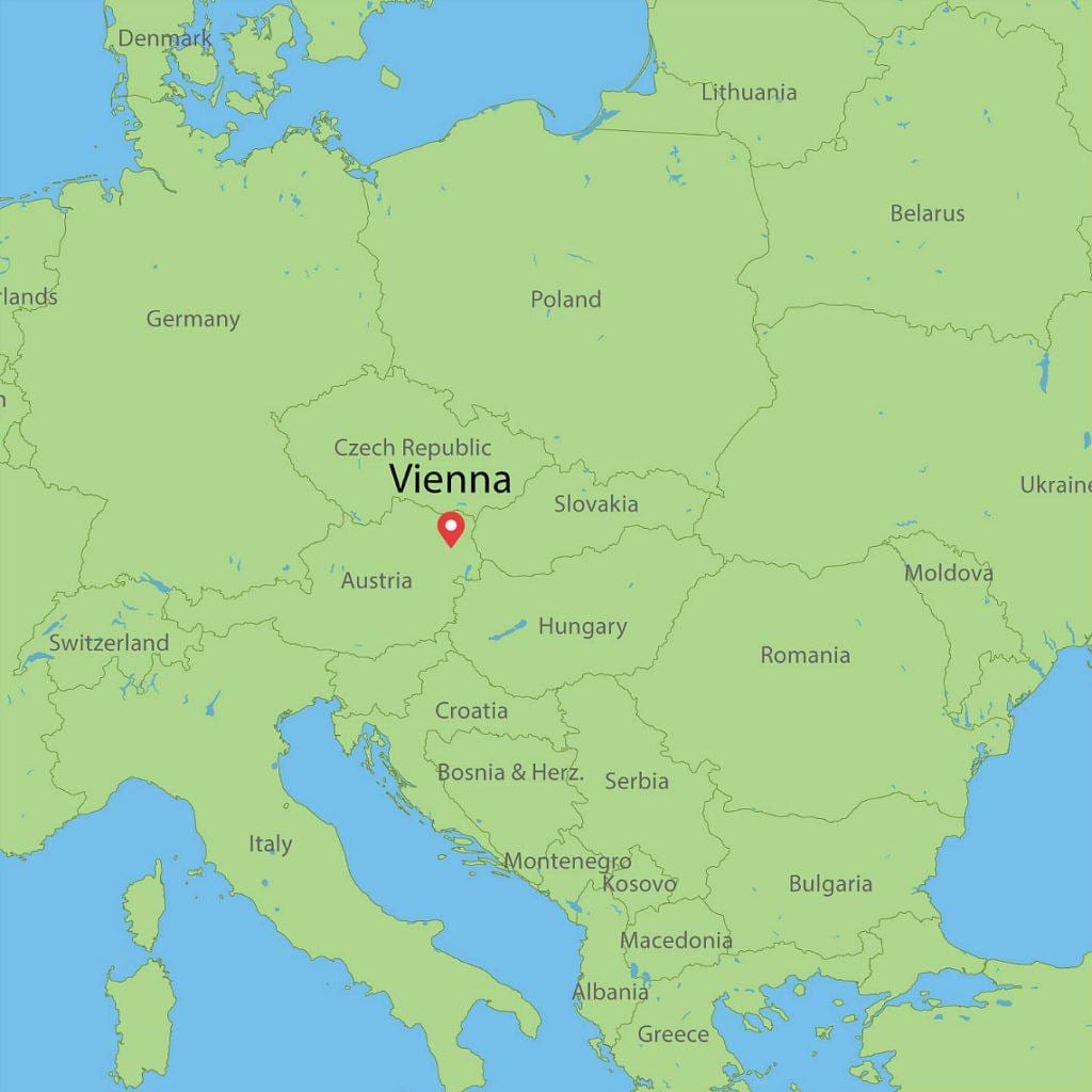 mapa de viena, áustria e arredores