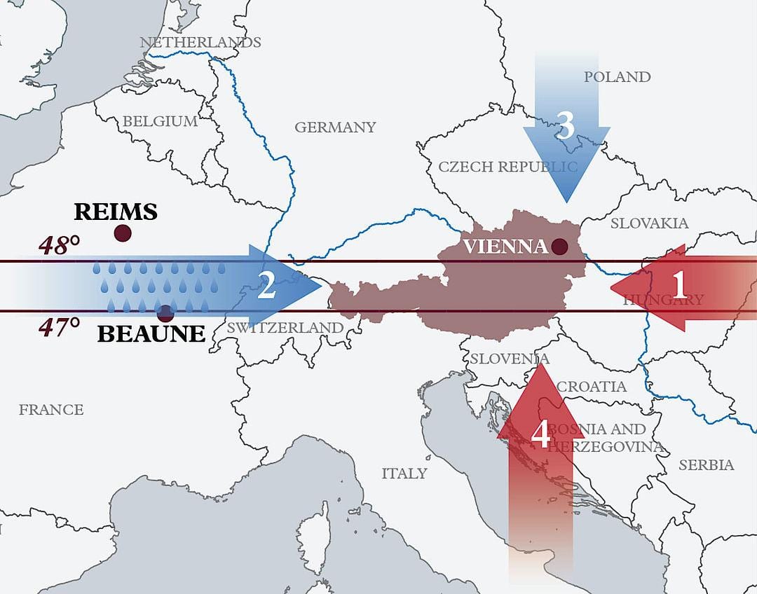 mapa da áustria clima