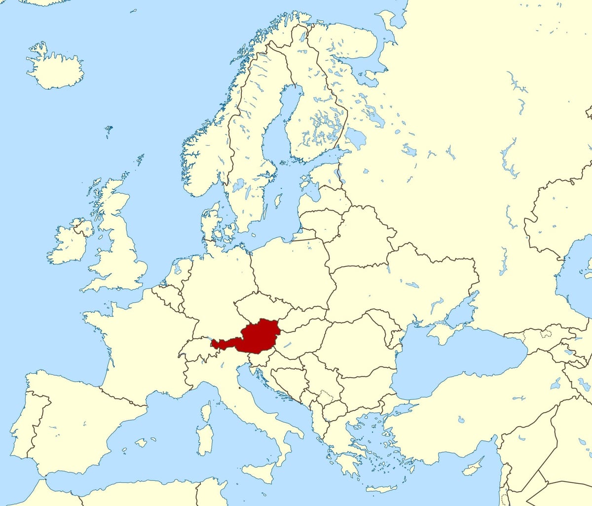 mostrar mapa da áustria