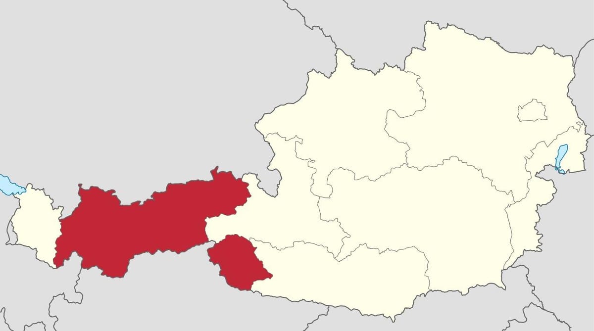 tirol, áustria mapa
