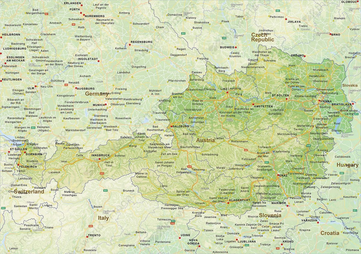 mapa de bruck áustria