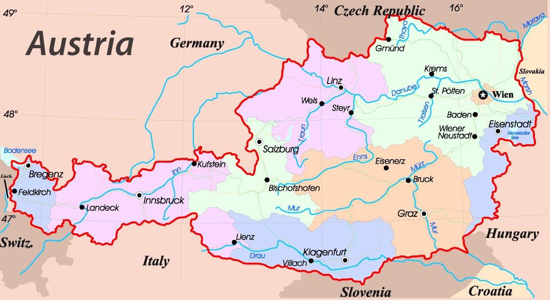 mapa de eisenstadt áustria