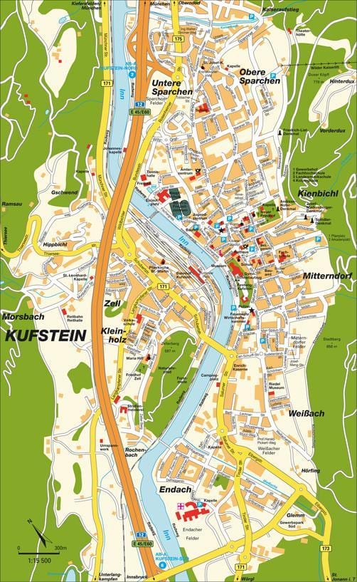 mapa de kufstein áustria