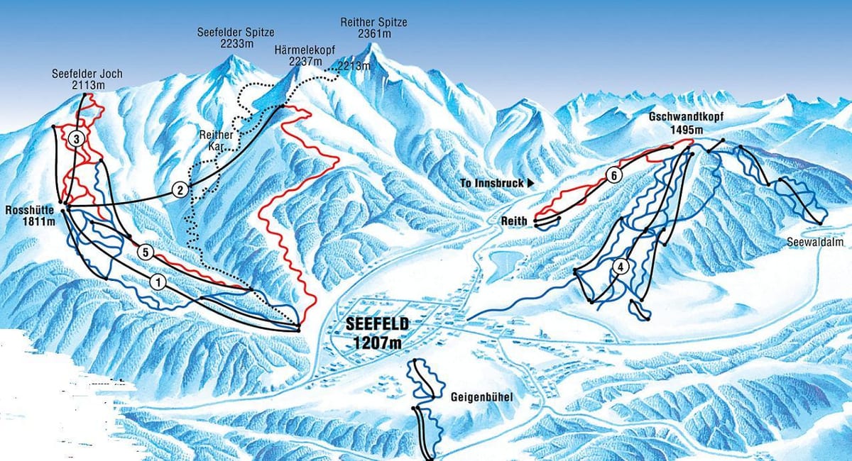 mapa de seefeld, áustria