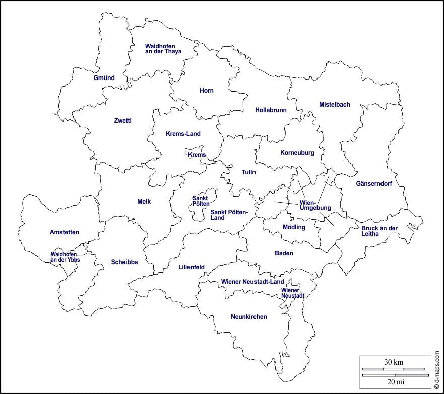 mapa de modling áustria