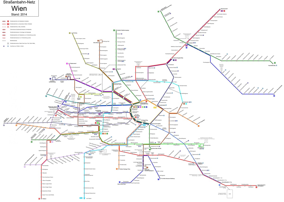 mapa do metrô de viena, áustria