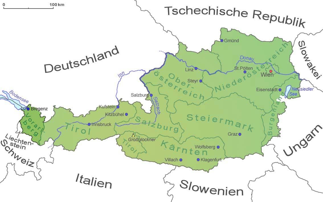 mapa da áustria, vorarlberg