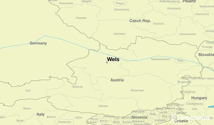 mapa de wels, áustria