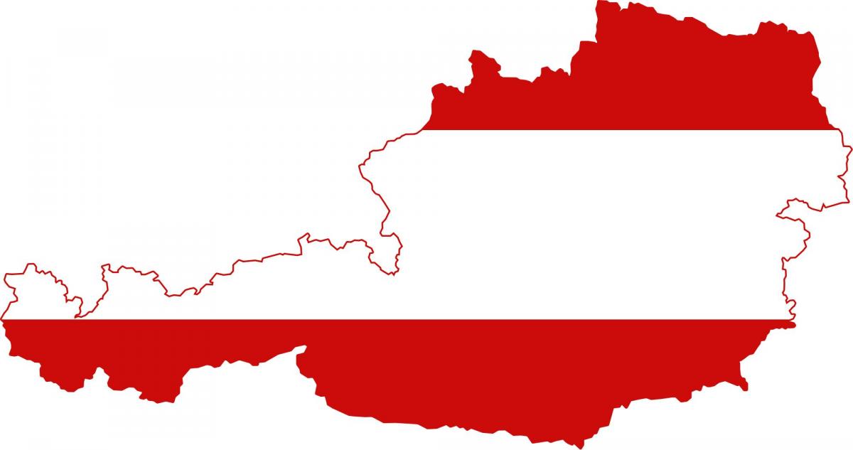 áustria mapa bandeira