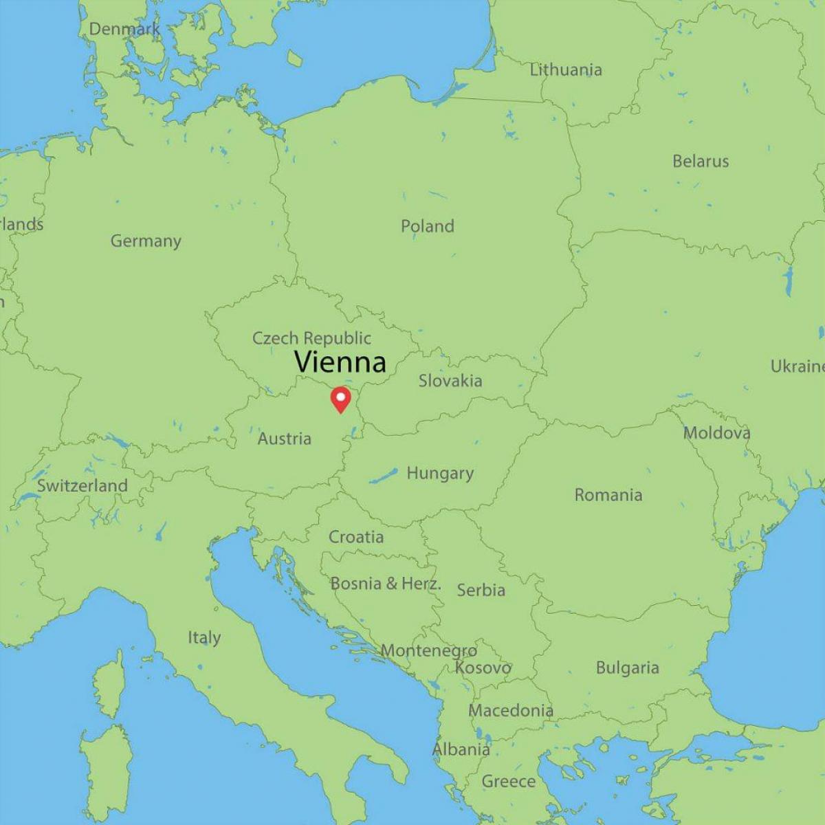 mapa de viena, áustria e arredores