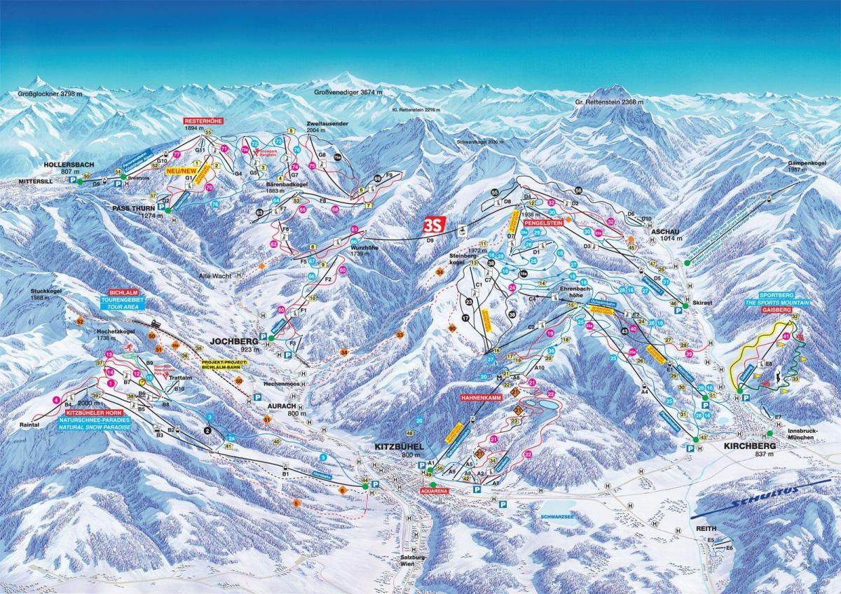 áustria esqui mapa