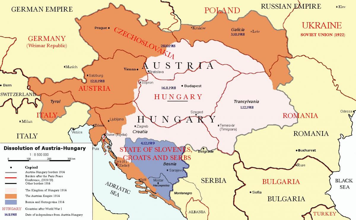 áustria hungria mapa de 1900