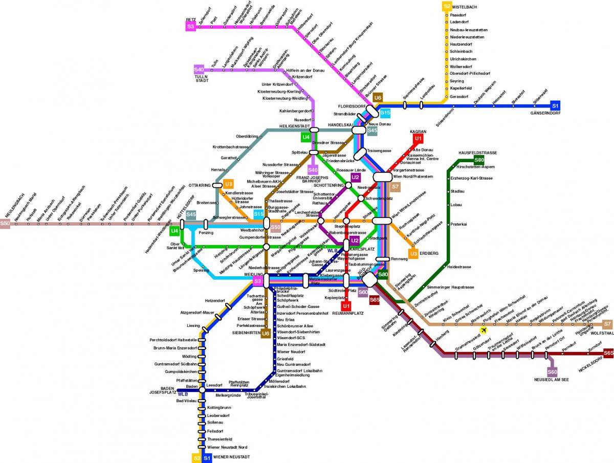 áustria mapa do metropolitano