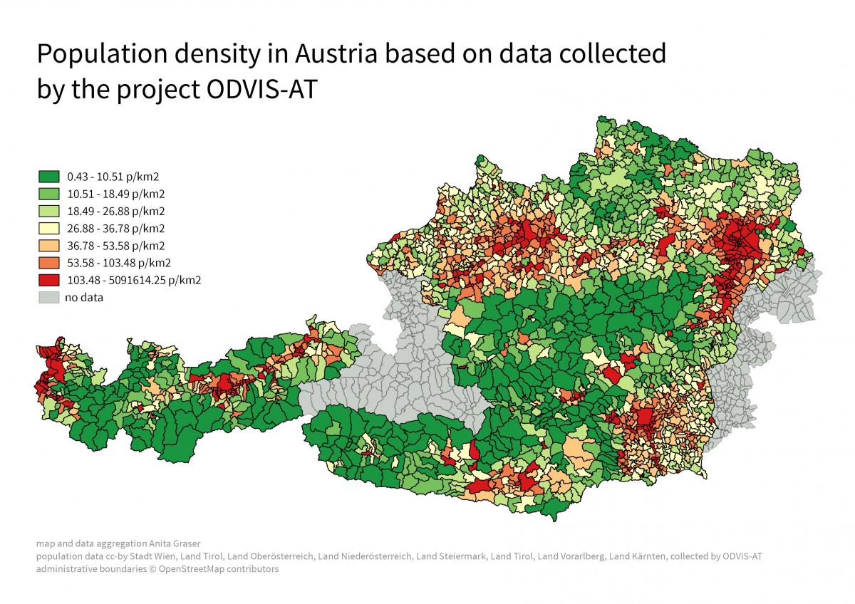 áustria densidade populacional mapa