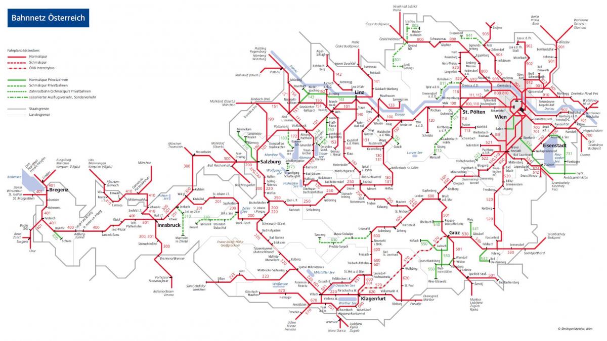 obb austríaco mapa ferroviário