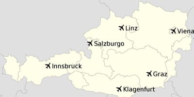 Aeroportos na áustria mapa