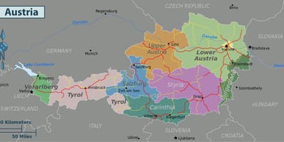 Áustria atrações mapa