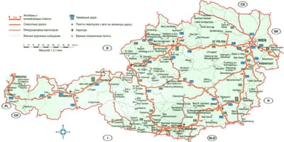 Mapa detalhado da áustria