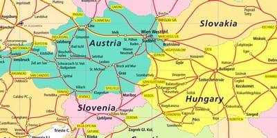 Áustria mapa ferroviário
