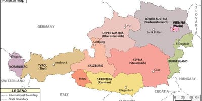 Mapa da áustria político 