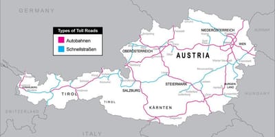 Estradas com portagem na áustria mapa