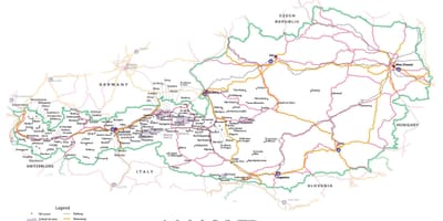 Mapa da áustria vinheta