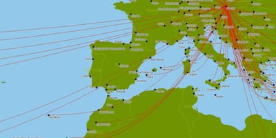 A Austrian airlines flight mapa