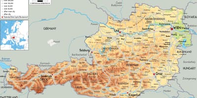Áustria montanhas mapa