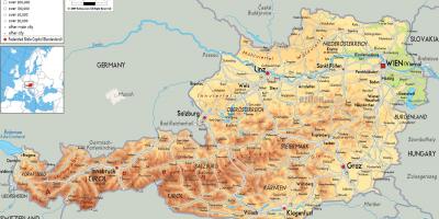 Áustria montanhas mapa