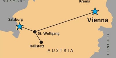 Mapa da cidade de hallstatt, na áustria 