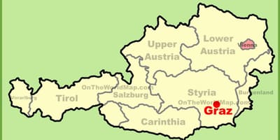 Mapa de graz, áustria