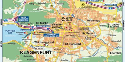 Mapa de klagenfurt, áustria