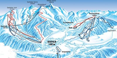 Mapa de seefeld, áustria