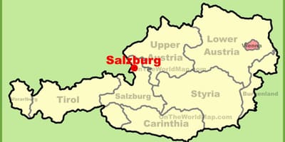 Áustria, salzburgo mapa