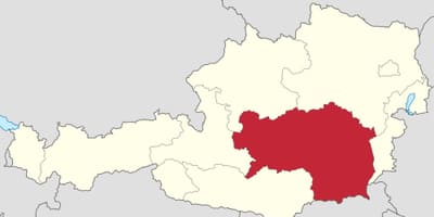 Mapa de styria, áustria 