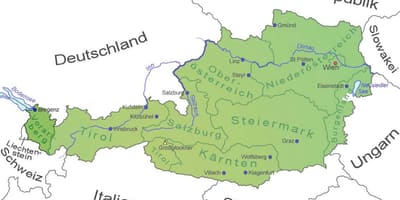 Mapa da áustria, vorarlberg